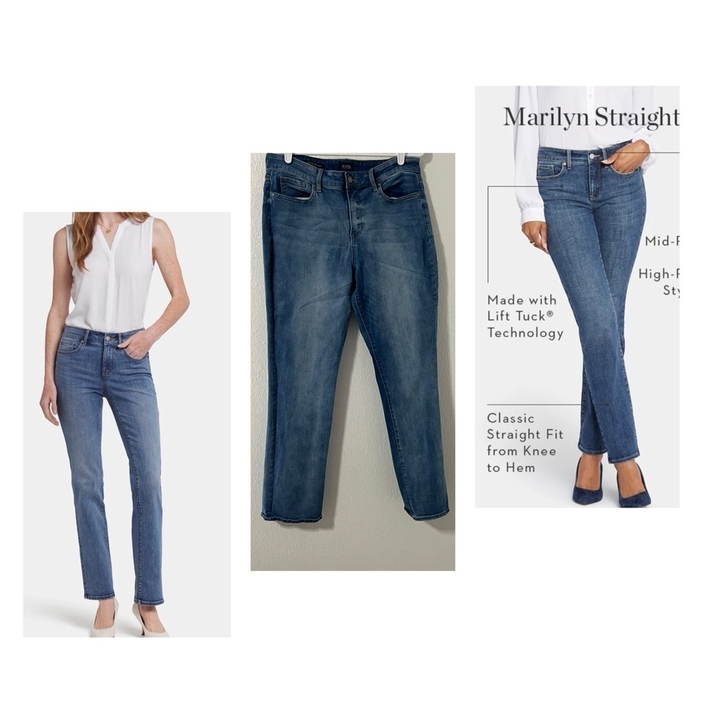 NYDJ Women’s Lift X Tuck Technology Size 12 Marilyn Straight Leg Jeans Casual